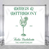 Aperturee - Green White Cocktail Custom Bachelorette Backdrop
